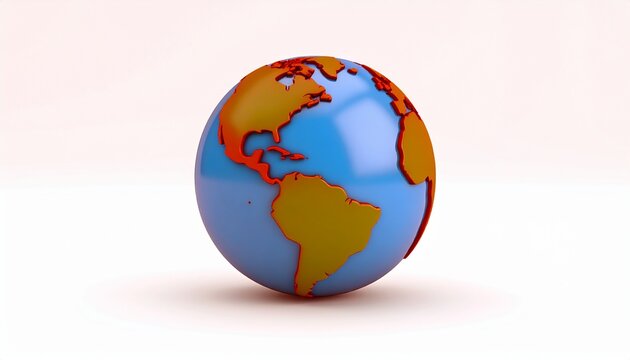 earth globe on white background
