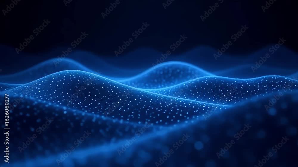 Poster abstract blue wave background animation for technology and science presentations effect design