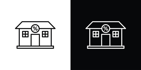 Mortgage rate icon symbol, logo illustration. Vector graphics