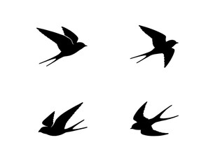 ツバメのシルエットイラスト１