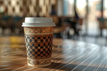 High Resolution Image of Ramadan Coffee Cup From the Front Side