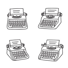 Typewriter with doodle style buttons