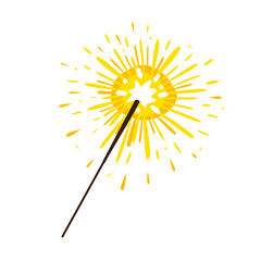 Handheld Sparkler Exploding Fun Illustration