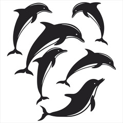  Dolphin vector. Dolphin cartoon sea animal icon. Bottlenose Dolphin. Dolphin peeking out of water. Dolphin Isolated. Dolphin jump out of the water in sea. Dolphins Jumping From The Sea. 