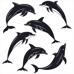  Dolphin vector. Dolphin cartoon sea animal icon. Bottlenose Dolphin. Dolphin peeking out of water. Dolphin Isolated. Dolphin jump out of the water in sea. Dolphins Jumping From The Sea. 
