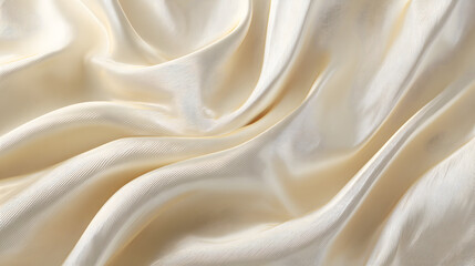 Obraz premium Elegant silky fabric texture in soft ivory color with flowing waves and subtle sheen for fashion designs. soft weave. Illustration