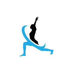 yoga icon logo design illustration