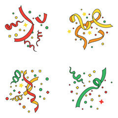 Colorful confetti and streamers bursting with celebration and joyful party atmosphere