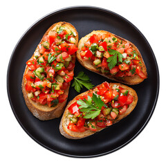  Bruschetta top view black 