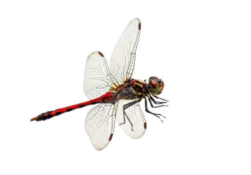 Close-Up of Red Dragonfly Isolated on White
