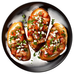  Bruschetta top view black 