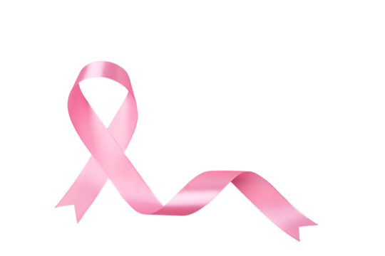 breast cancer awareness month, waving ribbon isolated with clipping path on white background. mother and world cancer day concept