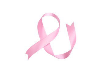breast cancer awareness month, waving ribbon isolated with clipping path on white background. mother and world cancer day concept