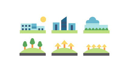 Obraz premium set of icons of houses piece full environment 