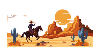 Cowboy in the desert 