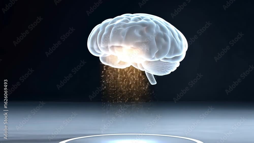 Aufkleber floating digital brain an abstract representation of glowing particles, innovation, and creativity i