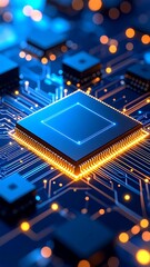 Fototapeta premium Modern Circuit Board with Chip