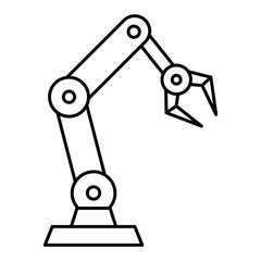 Industrial robotic arm color ico n. Robot hand. Isolated vector illustration.