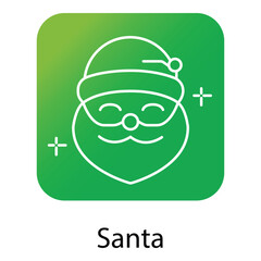 Santa Claus Face Illustration Vector Icon for Christmas Holiday Design