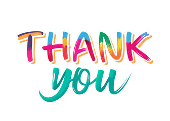 Thank you text colorful 