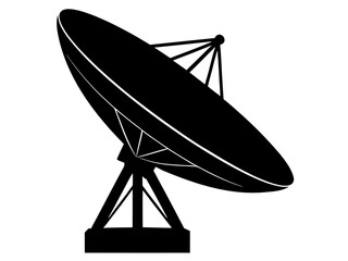 Satellite Dish  black  silhouette,Satellite Antenna