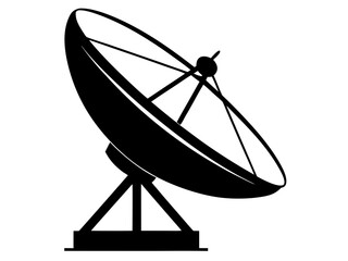 Satellite Dish  black  silhouette,Satellite Antenna
