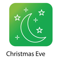 Flat Vector Christmas Eve Icon with Tree and Gift Elements