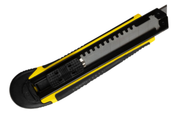 Yellow Box Cutter Utility Knife Isolated