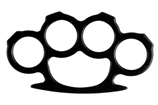 Black brass knuckles. Black knuckle duster. Black knuckleduster. Street weapon. Brass knuckle isolated PNG