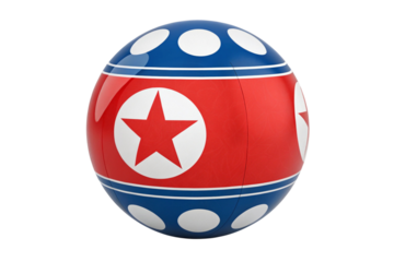 North korean flag decorated easter egg isolated on transparent background