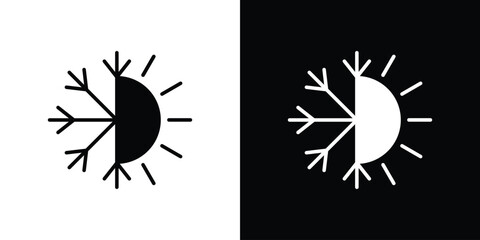 Hot and cold icon - Vector. Flat design style eps 10