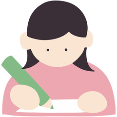 勉強をする女の子