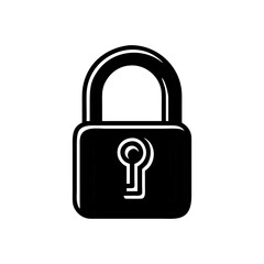 Lock adlock icon, black vector