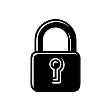 Lock adlock icon, black vector