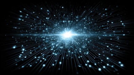 Abstract light burst in digital space