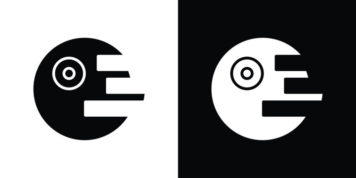 Death star icon - Vector. Flat design style eps 10