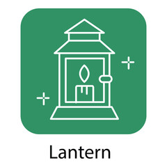 Vintage Lantern Vector Icon for Traditional Lighting and Festive Decor Theme