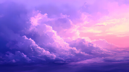 Abstract fantasy landscape purple Cumulus clouds aesthetic background