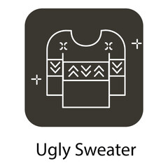 Cozy Ugly Sweater Vector Illustration for Winter Holiday Party Celebration Wear