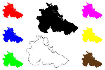 Mito city (Japan, Nihon-koku or Nippon-koku, Kanto region) map vector illustration, scribble sketch Mito-shi map