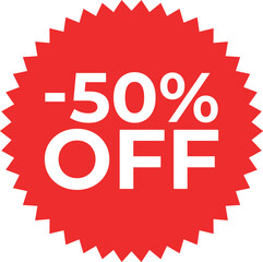 Discount Label up to 50% Off Vector Template Design Illustration