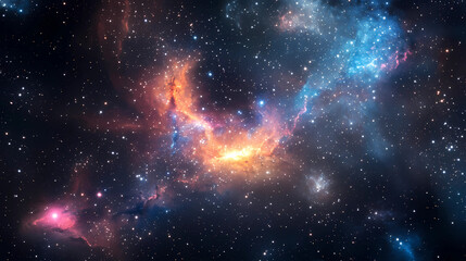 The cosmos filled with countless stars