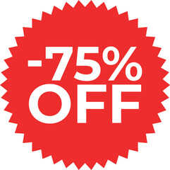 Discount Label up to 75% Off Vector Template Design Illustration