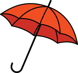 Red Umbrella Vector Clipart Illustration