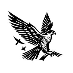 Obraz premium Majestic Falcon Soaring with Prey Birds.