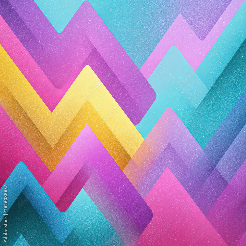 Poster a vibrant and dynamic abstract background with a colorful geometric pattern of overlapping chevrons 