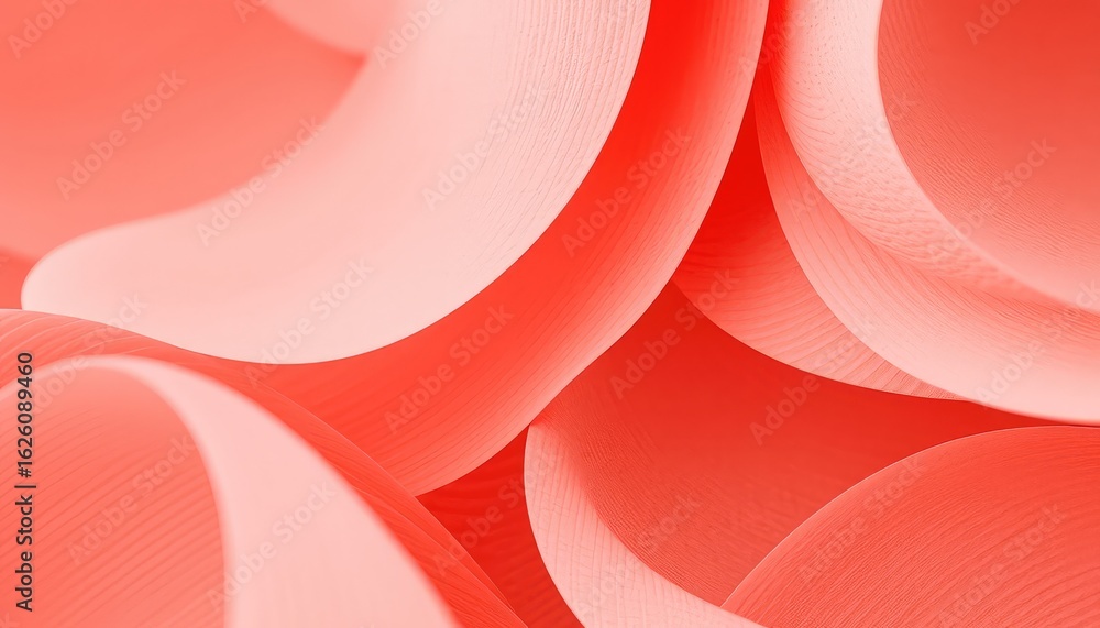 Poster abstract curves in a soft coral hue create a visually striking and textured background with subtle d