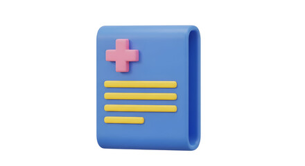 "Medical Booklet with Pink Cross Icon, Health Record, Health Document, Medical File, Patient Record, Healthcare, Medical