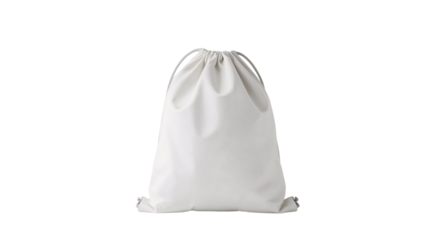 Isolated drawstring backpack on transparent background, ready for your designs, perfect for sport,