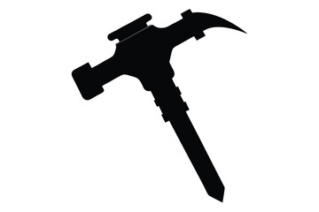 jackhammer black silhouette on white background 